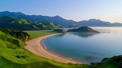 Fototapeta premium new zealand dawn shell reef beach
