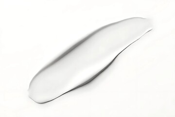 A beautiful close up of a moist and glossy runny stroke of white skin cream.