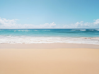 tropical beach with blue sky and clouds
