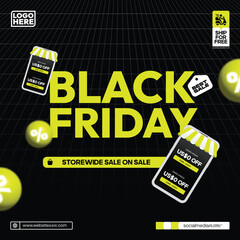 Editable Black Friday Social Media Discount Poster