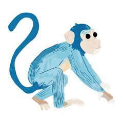 Obraz premium Cute monkey illustration animal style children's vector