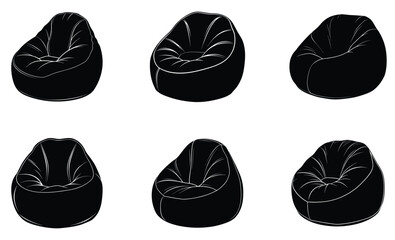 Bean Bag Chair silhouette vector