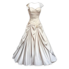 wedding dress isolated on white