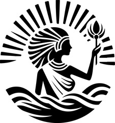 sketch vector illustration silhouette icon logo symbol mandala classic vintage ethnic beauty woman egyptian queen  