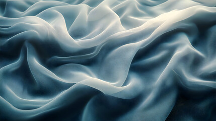 Obraz premium Abstract Blue and White Draped Fabric Texture Background Illustration