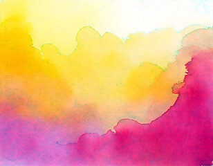 Obraz premium Beautiful Watercolor Texture Background in yellow and pink