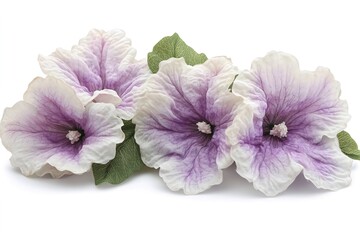 Three lavender flowers, white background, nature's beauty, website decoration