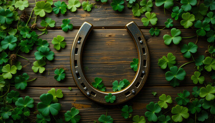 Lucky horseshoe. Celebrating St. Patrick's Day.