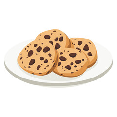 Cookies in a plate illustration sweets confectionery vector