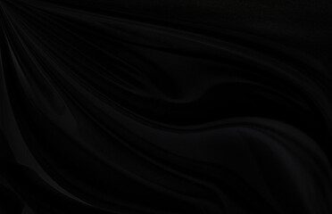 Black gray satin dark fabric texture luxurious shiny that is abstract silk cloth background with patterns soft waves blur beautiful.
