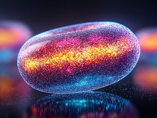 Glowing Cell Structure, Microscopic View