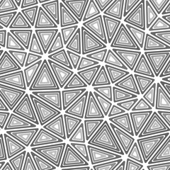 Mosaic background with medium-sized triangles in a seamless, repeatable pattern. Features a one-tone colored style with multiple inner triangles. Perfect for graphic design and wallpapers.