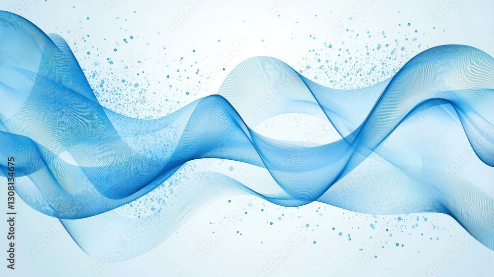 Poster An abstract blue background vector with layered transparency effects and depth