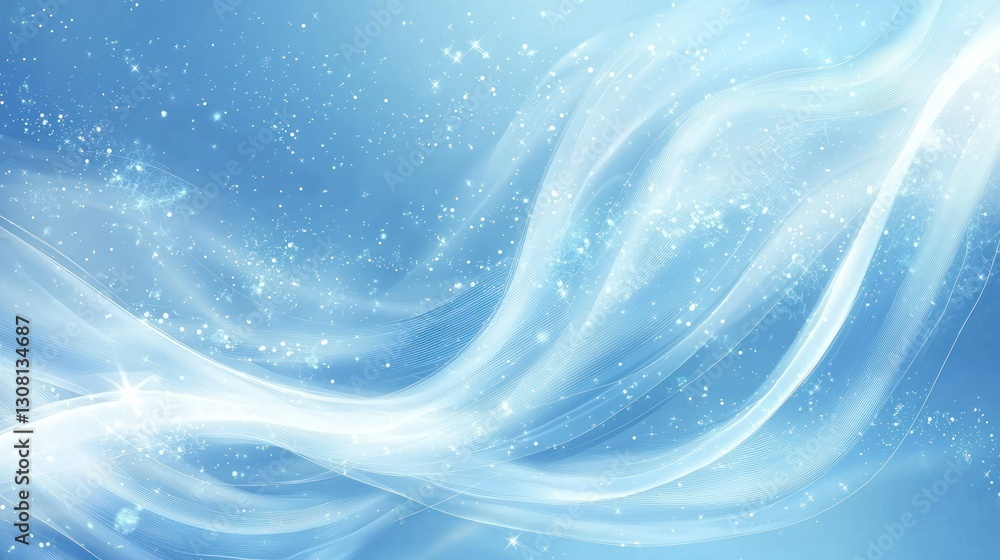Poster An abstract blue background vector with layered transparency effects and depth