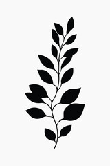 Fototapeta premium Minimalist leaf silhouette vector