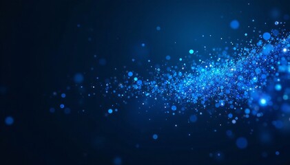Obraz premium Thousands of blue particles bursting in all directions against a dark background, digital, energetic