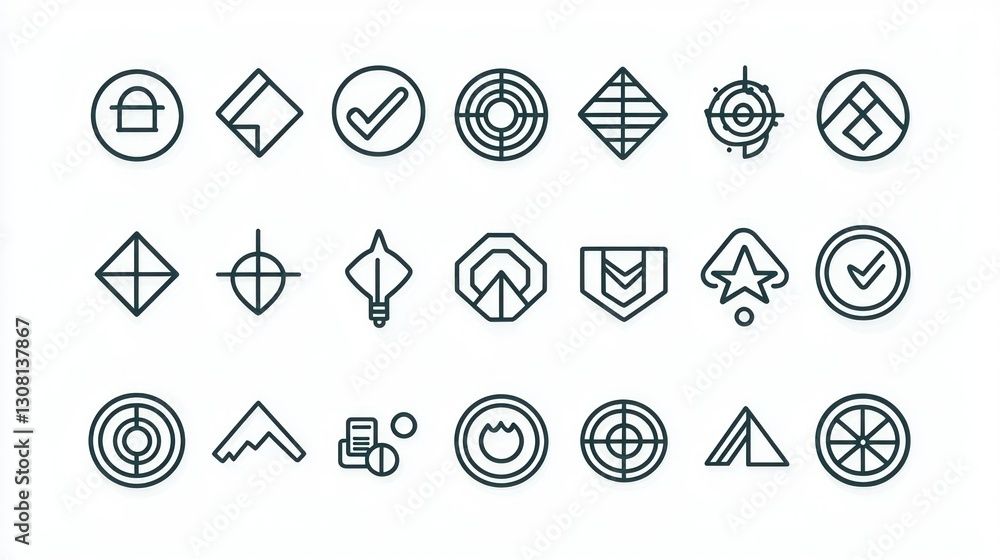 Poster An ultra-modern thin-line icon set with precise detailing and scalable designs.