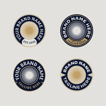 logo badge design template with the text editable for clothing, sport and apparel