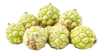 Obraz premium High-quality sugar apple isolated on transparent background for culinary designs and tropical fruit illustrations, perfect for health-focused projects and organic produce marketing.