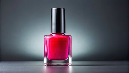 Macro Photography: Top Coat Nail Polish Bottle - Gray Industrial Aesthetic, High Contrast Close-up