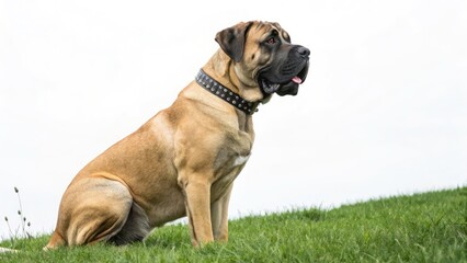 Macro Portrait: Fawn Bull Mastiff at Marymoor Dog Park, Redmond, Washington