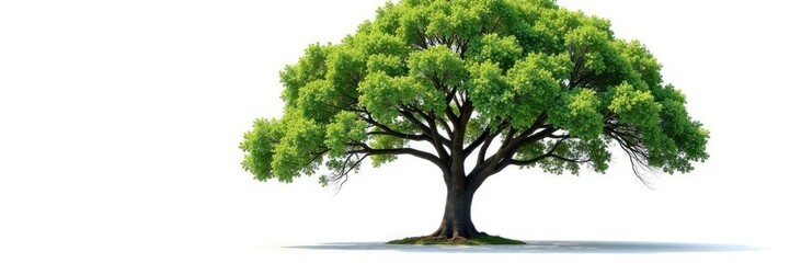 Obraz premium Large tree with sprawling branches against a bright white surface, isolated, branches, nature