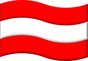 The flag of Austria is a horizontal tricolor, with the colors red, white, and red. It is used as a civil flag, a civil ship flag, and a war flag