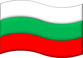 The Bulgarian flag has the colors white, green and red horizontally. It was first adopted in 1879 and re-adopted in 1990