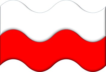 The Polish flag has two colors, namely white on top and red on the bottom