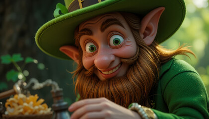 Toon render of a leprechaun, celebrating St. Patrick's Day.