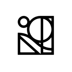 Creative abstract logo combining different geometric shapes. Perfect for architectural firms, modern startups, and digital agencies.