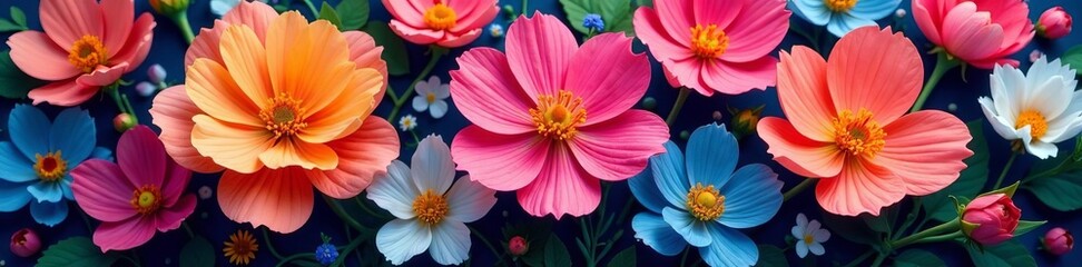 Vibrant colors and delicate petals in a repeat motif, Design, Repeat