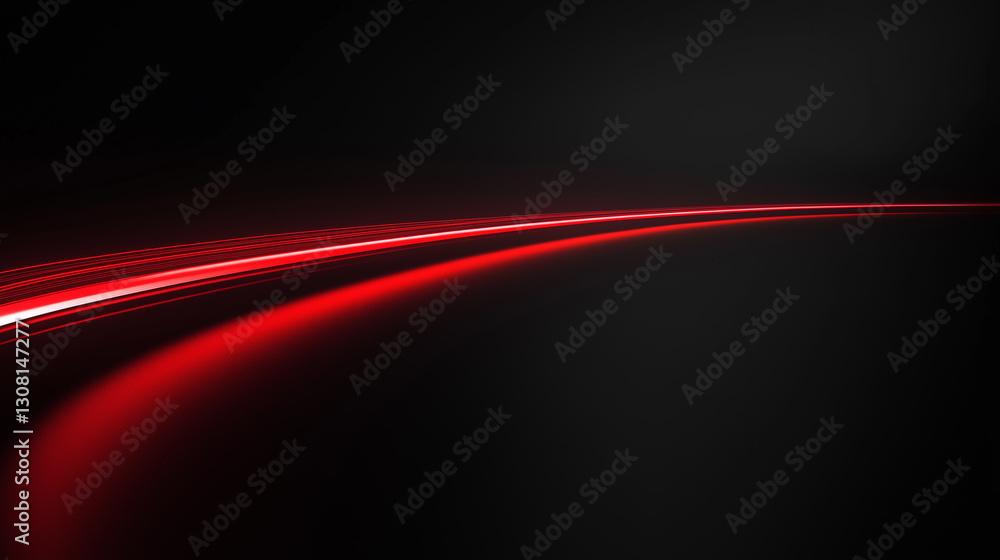 Wall mural red speed line blur motion effect, abstract red gradient speed line on black background
