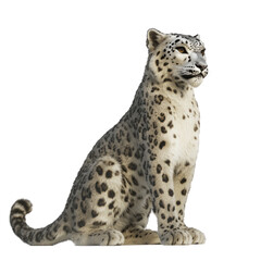 Naklejka premium Snow Leopard isolated on white or transparent background 