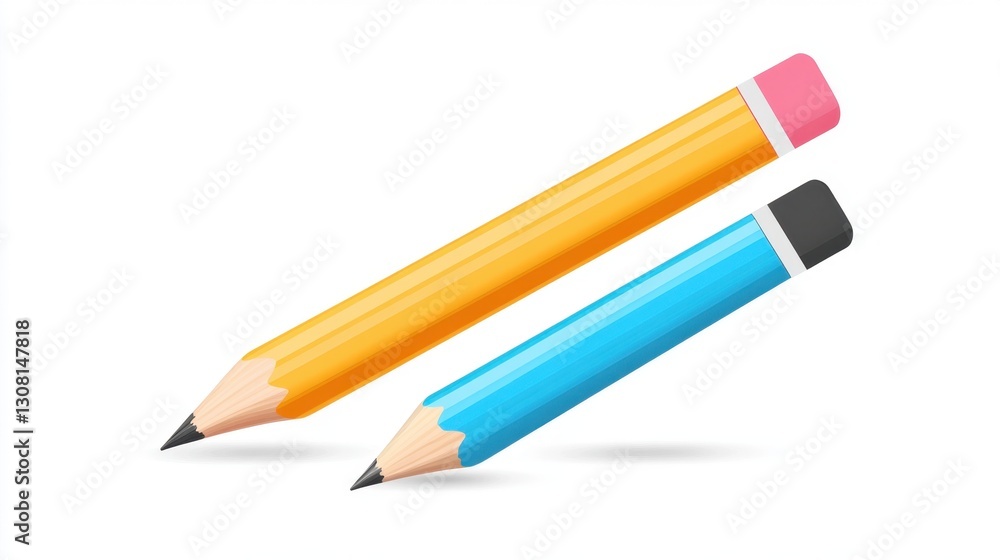 Poster pencil and eraser icons merging into a single digital edit tool, symbolizing revision