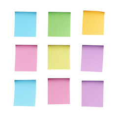 Fototapeta premium Colorful Sticky Notes Set | Office Supplies, Reminder Paper, Organization Tool 