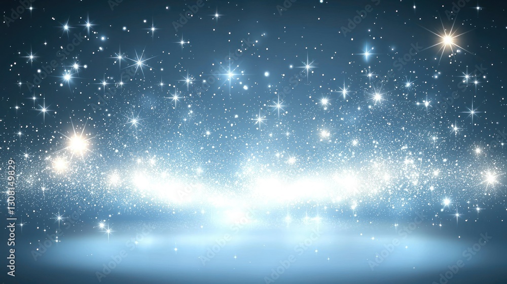 Poster A light blue background with subtle sparkles and glow for an elegant touch