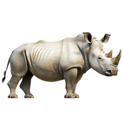Obraz premium White Rhinoceros isolated on white or transparent background 