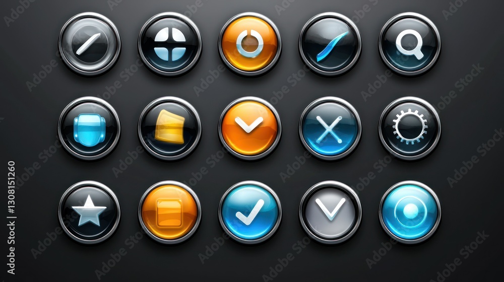 Poster A lightweight icon set with no extra embellishments, focusing purely on functionality.