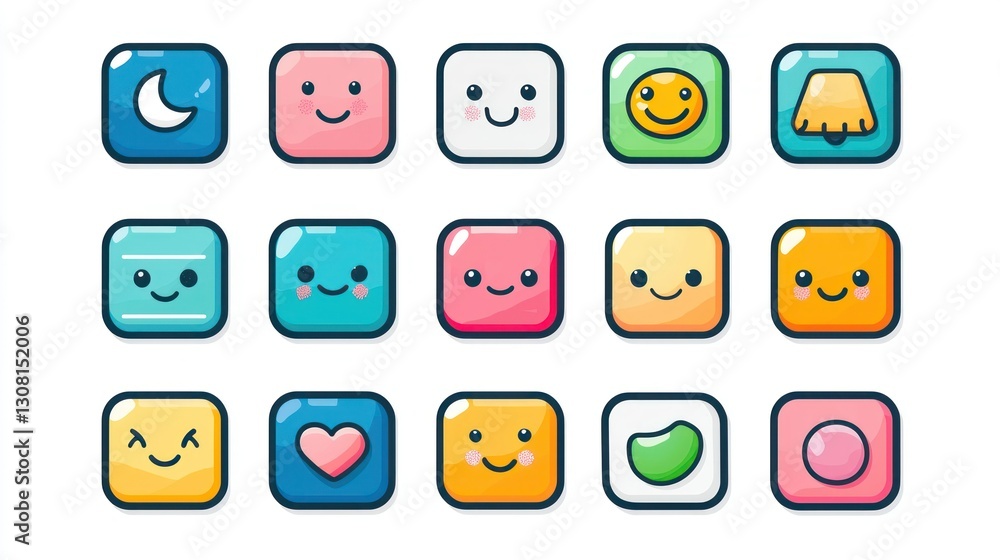 Poster A line-style icon set with rounded edges, giving a friendly and modern appearance.
