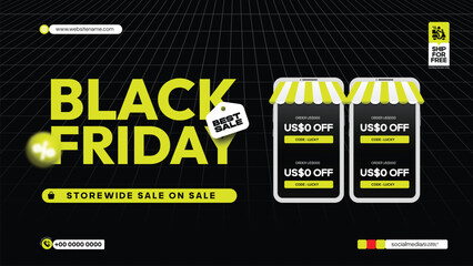 Eye Catching Black Friday Social Media Template for Promotions