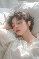 ヘッドフォン　音楽　女性