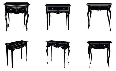 Console Table silhouette vector