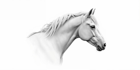 Naklejka premium realistic pencil drawing of a horse on paper. ai generated