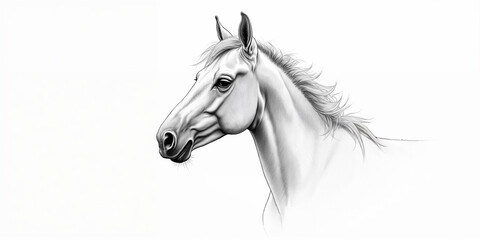 Obraz premium realistic pencil drawing of a horse on paper. ai generated