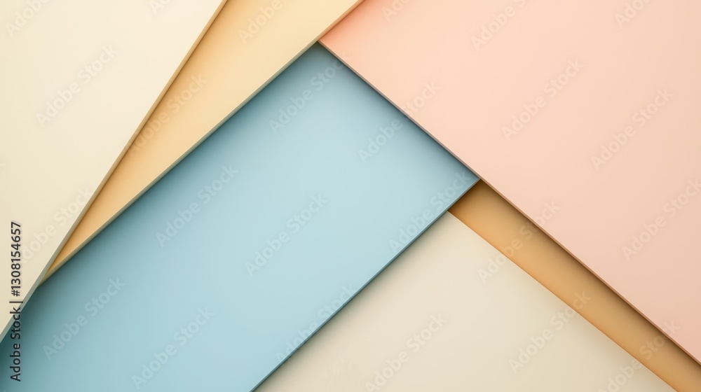 Poster A minimalist 3D abstract design with pastel colors and simple shapes.