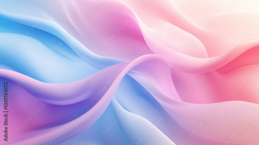 Poster A minimalist 3D abstract design with pastel colors and simple shapes.