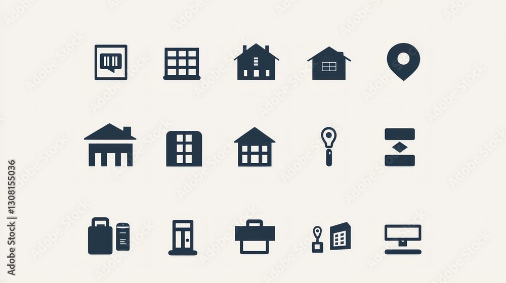 Aufkleber A minimalist collection of icons for small businesses, ideal for creating website interfaces