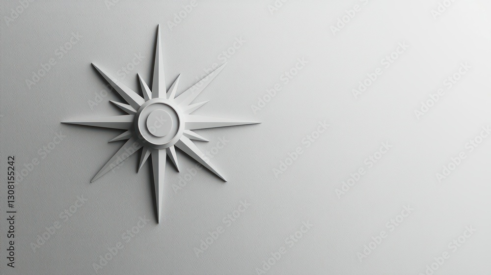 Poster A minimalist design of a compass with clean directional lines on a plain background.