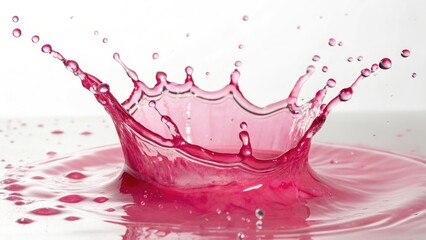 Pink Liquid Splash Crown:  Stunning Food Photography, Creative Drink Photography, Vibrant Pink Beverage, Artistic Food Styling